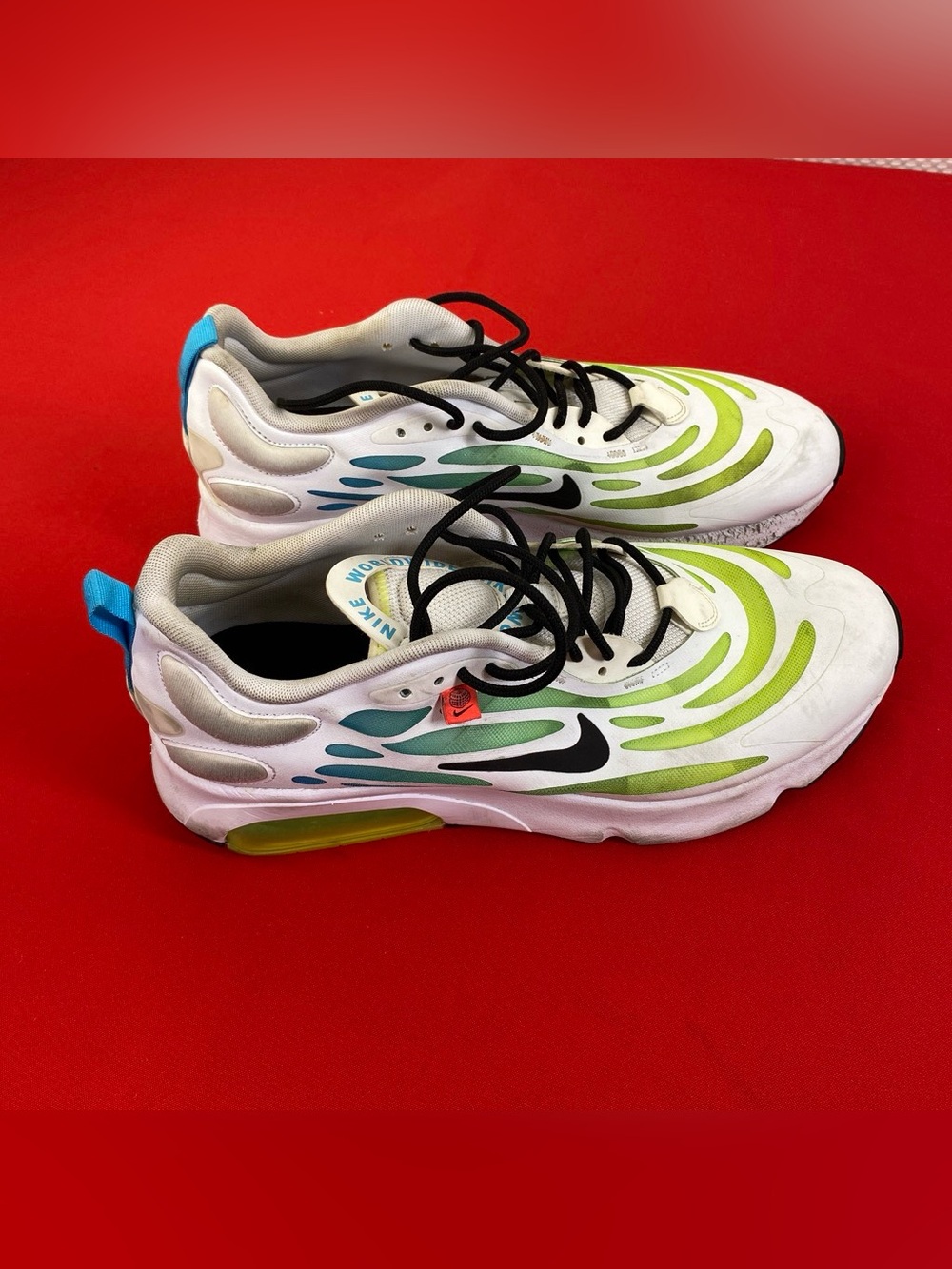 Nike CV3016-100 women White Sneakers with Green & Blue Accents size USA 11
